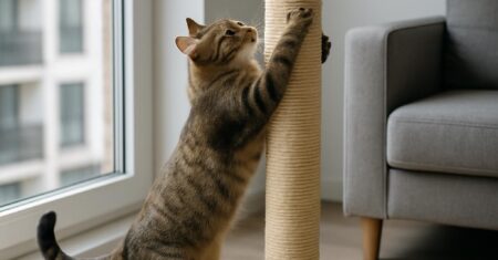 Arranhador certo: como salvar sofá e ainda deixar o gato feliz